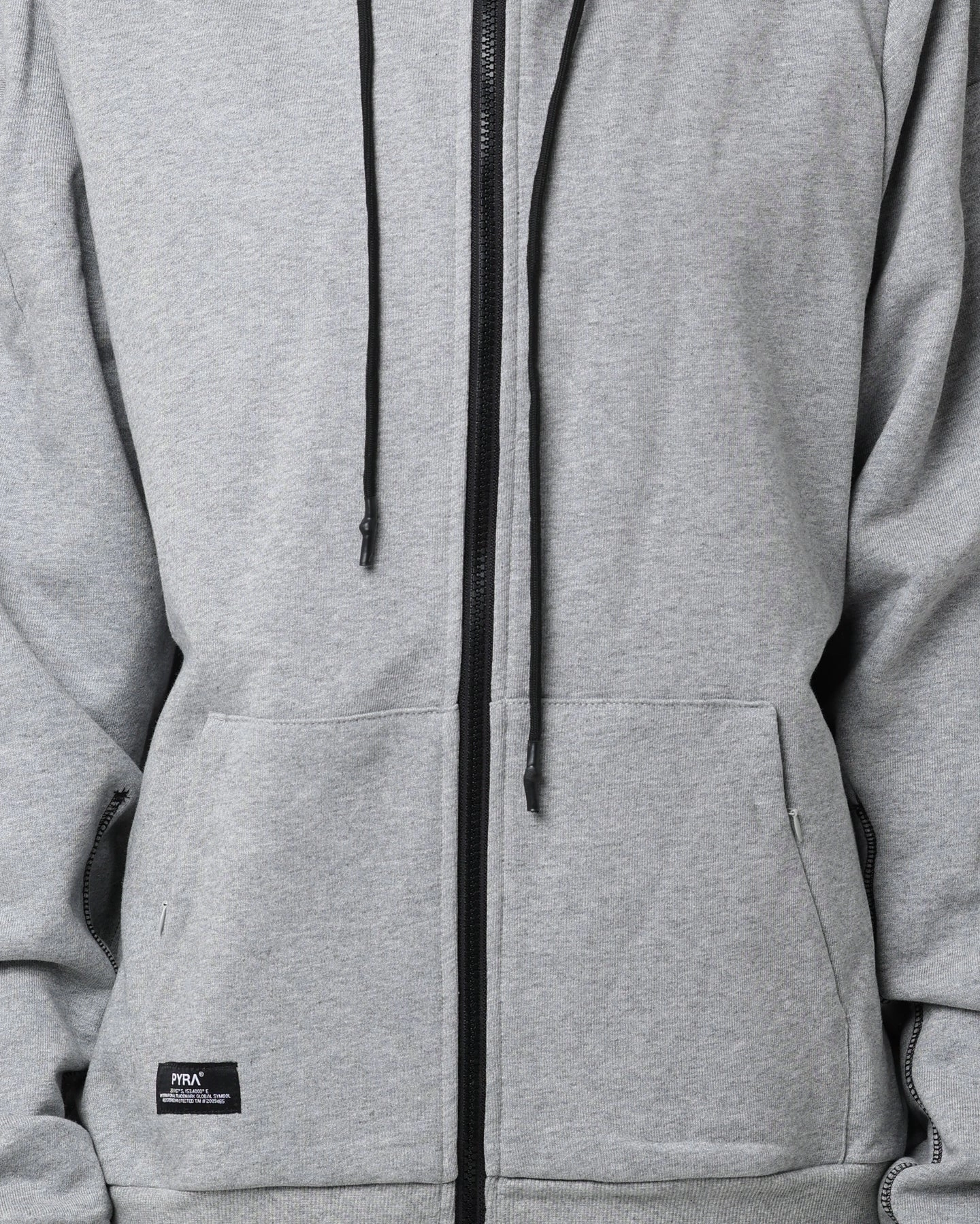 PYRA Zip Through Hoodie Grey Marle suitable for night wear layering option