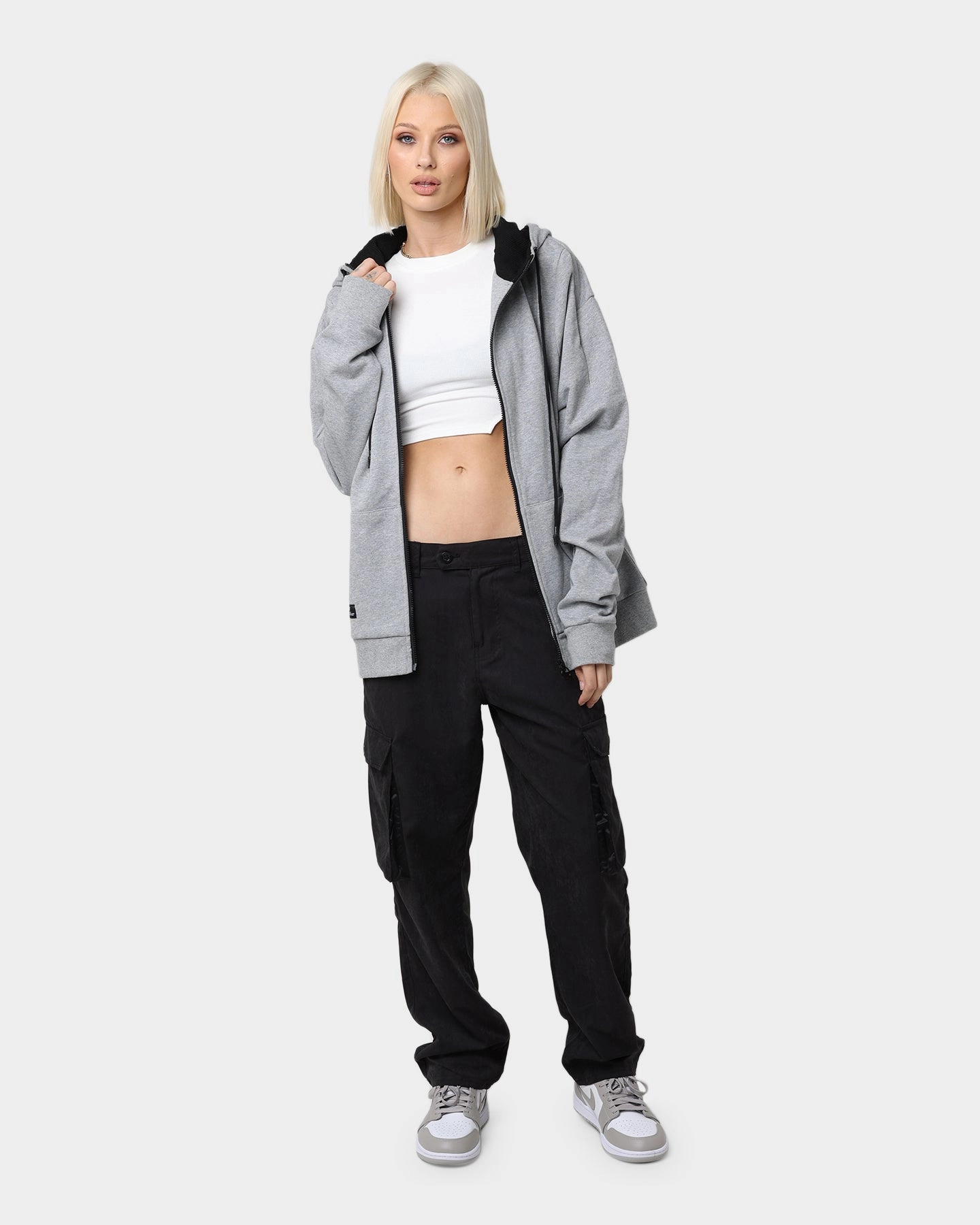 PYRA Zip Through Hoodie Grey Marle suitable for charity events