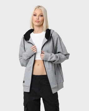 PYRA Zip Through Hoodie Grey Marle Market