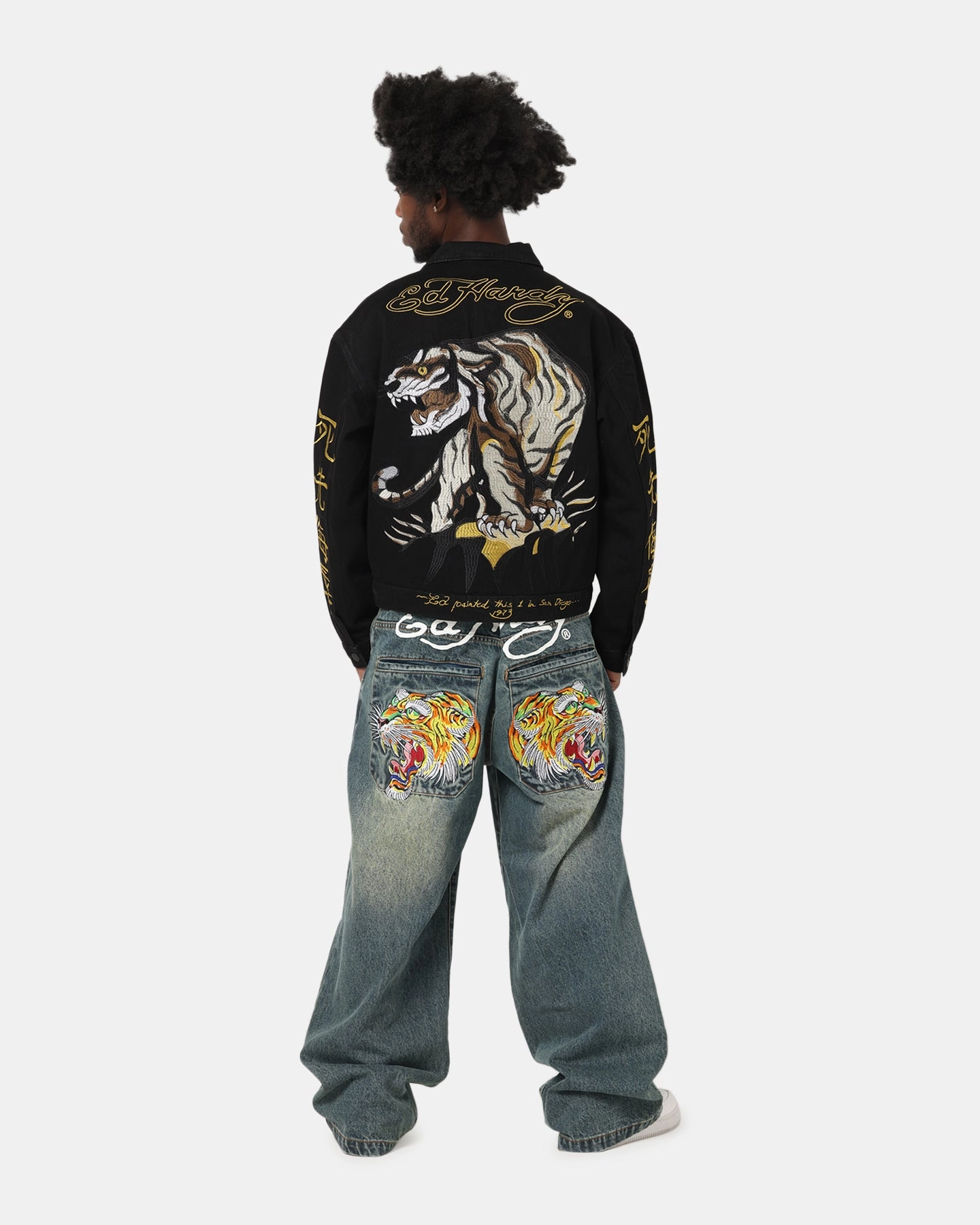 Ed Hardy Never Again Jacket Black Unique Zippered Pocket Design