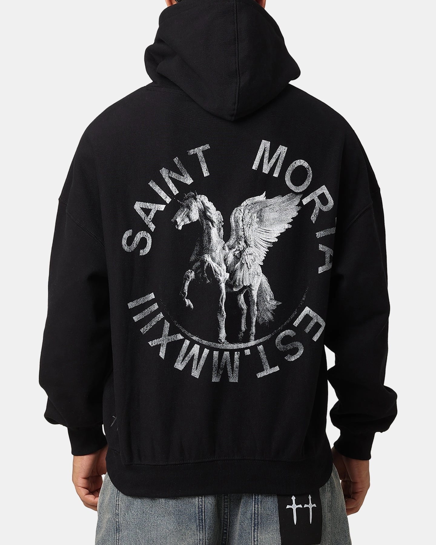 Saint Morta Pegasus Premium Hoodie Black men's fashion