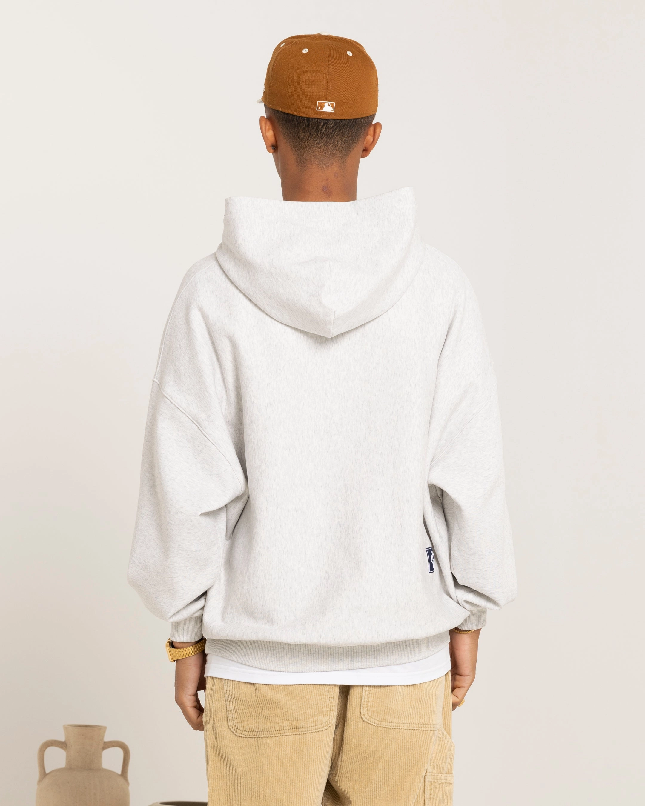 Indoor Use Carre Rose Motion Oversized Hoodie Light Marle
