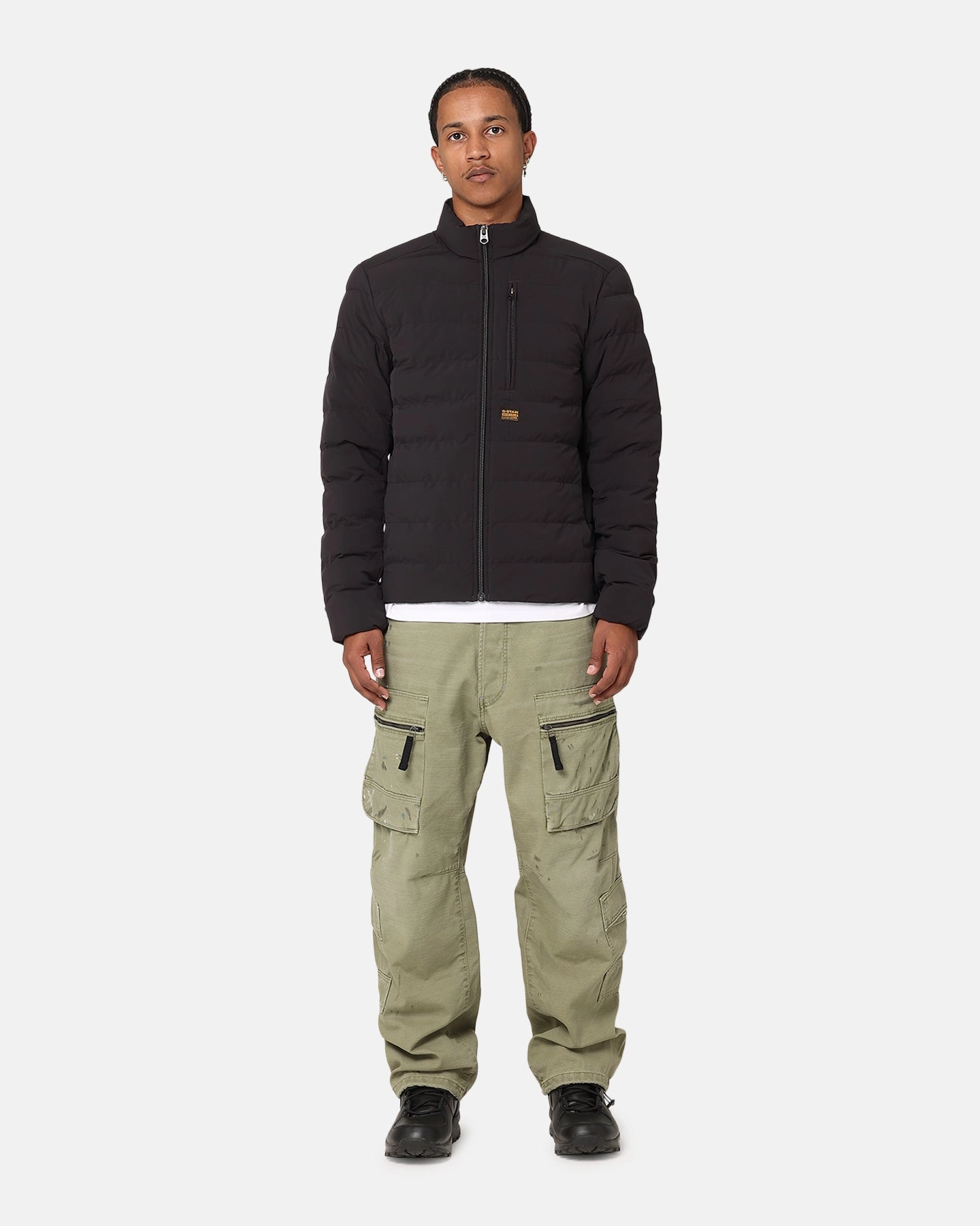 Non Bulky Silhouette G-Star Foundation Liner Padded Jacket Dark Black