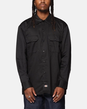 Dickies Long Sleeve Work Shirt Black Neutral Colors