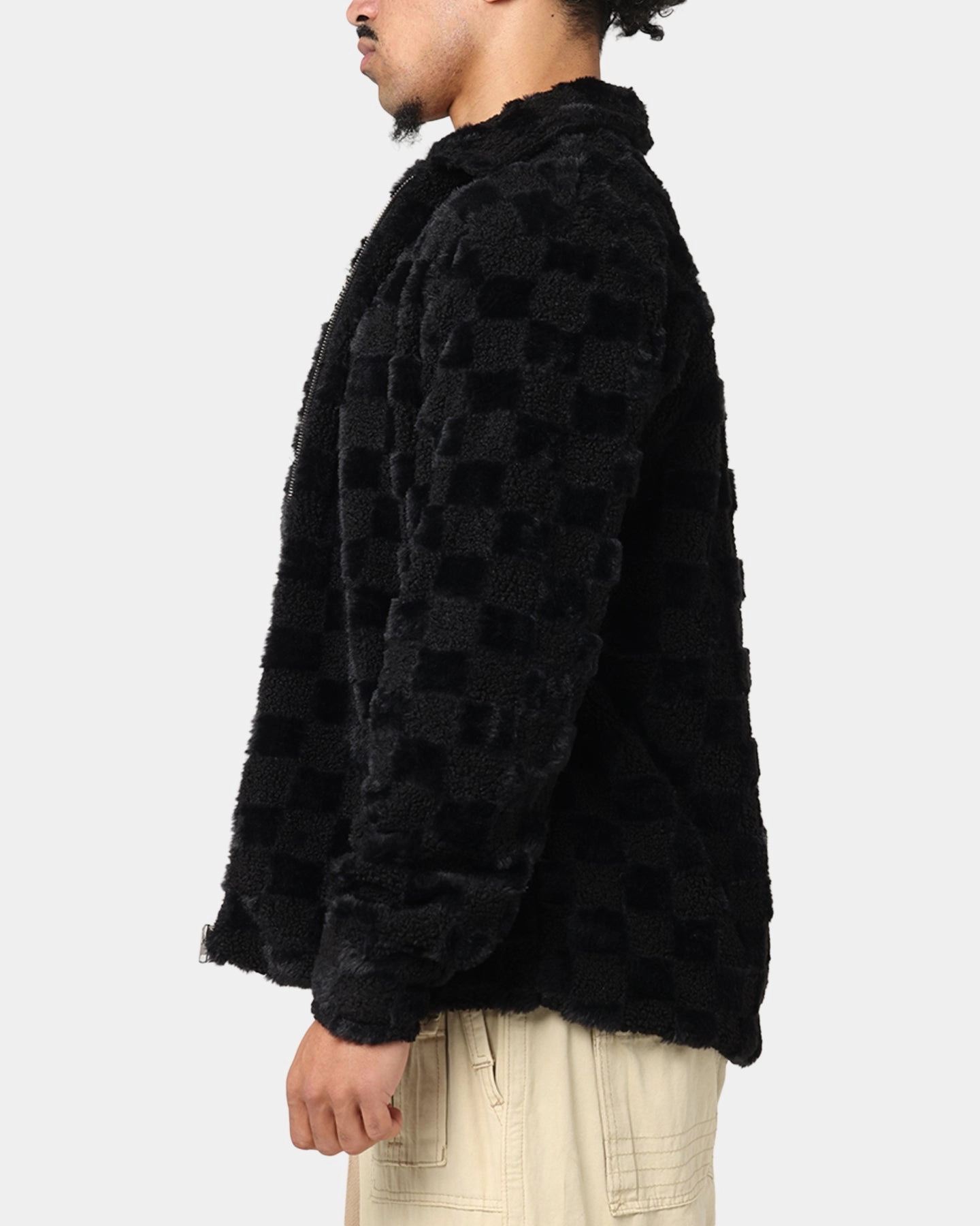 Easy Care XXIII Checkerboard Fur Jacket Black