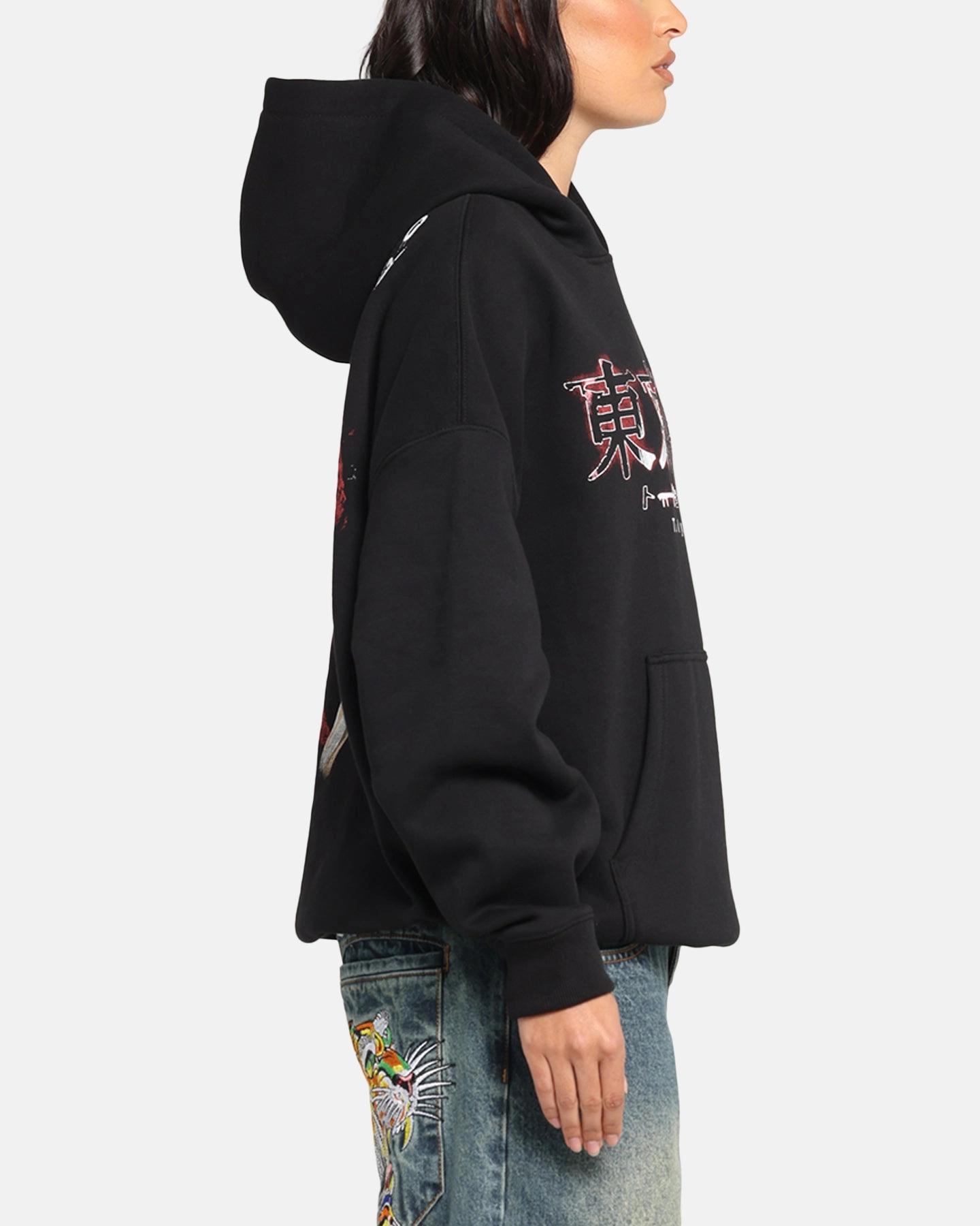 Premium Cotton Blend Durable Stitching Goat Crew X Tokyo Ghoul Kaneki Premium Hoodie Black