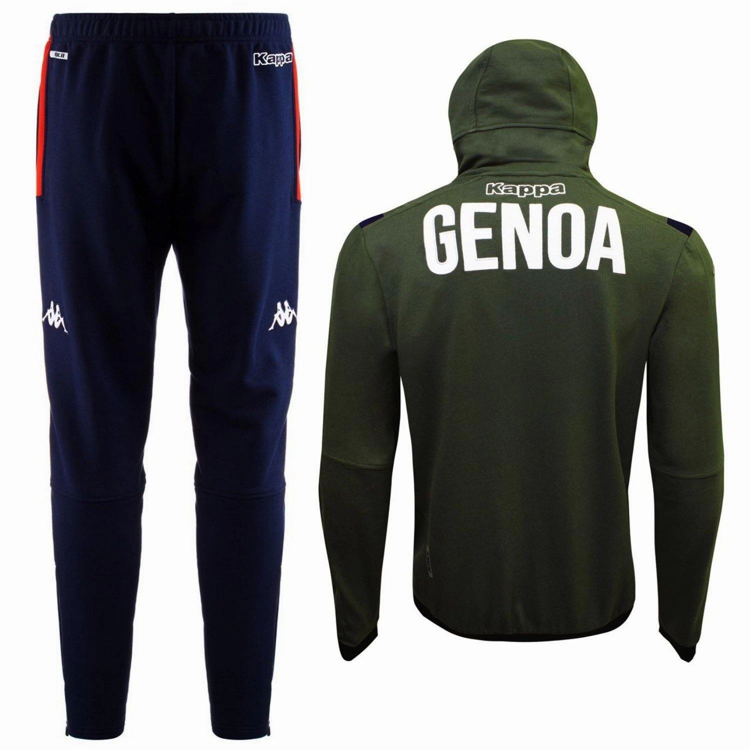 ZeroDistractionWaistband vintage store Genoa CFC green/blue hooded presentation soccer tracksuit 2019/20 - Kappa