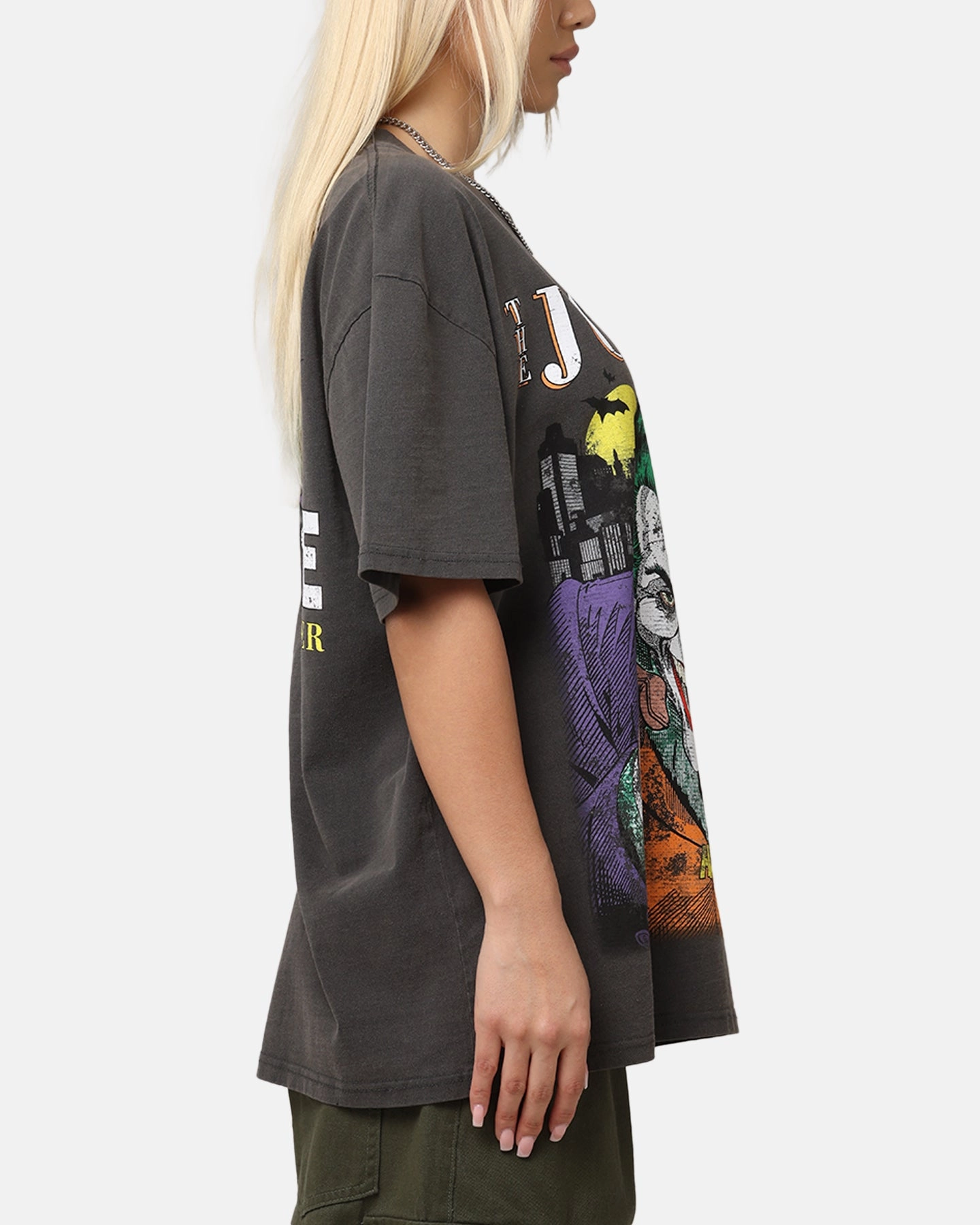 Circular Knit Design Everyday Style Trend American Thrift X DC Batman The Joker Vote For Me Heavy T-Shirt Black Wash