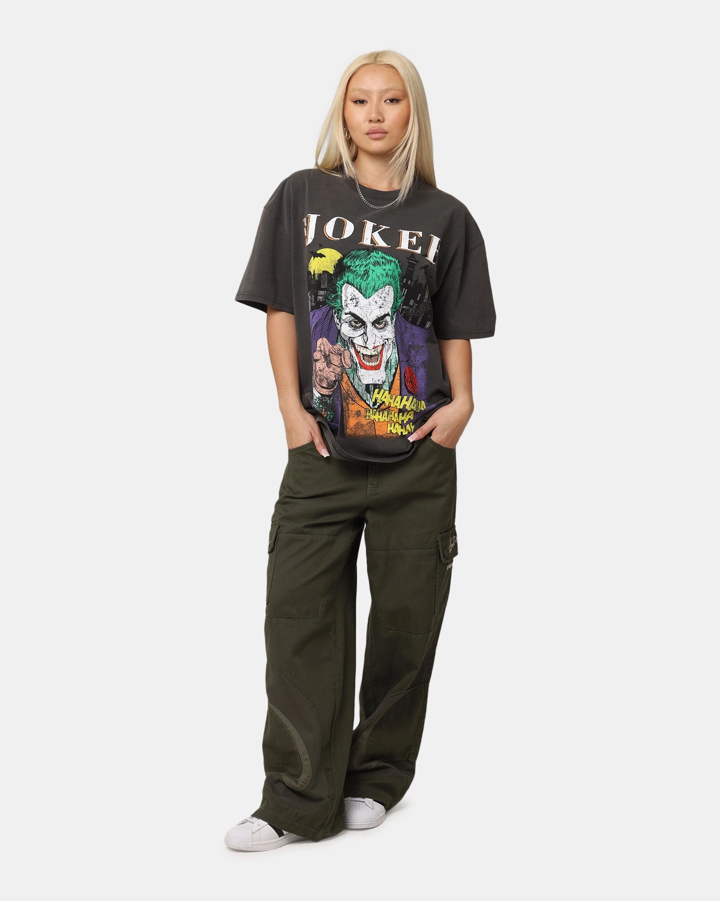 American Thrift X DC Batman The Joker Vote For Me Heavy T-Shirt Black Wash OdorResistantTechnology AdvancedMoistureManagement