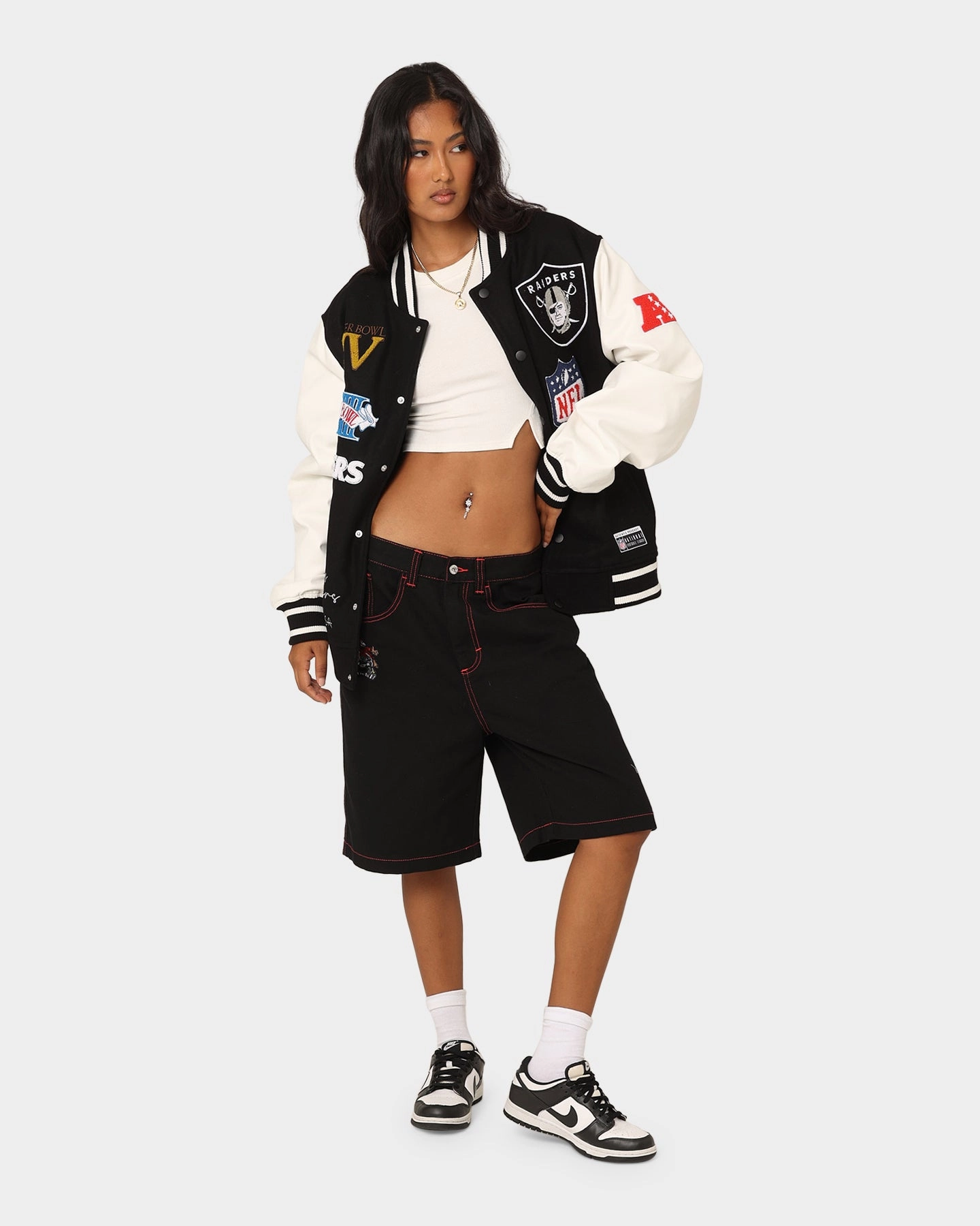 Majestic Athletic Las Vegas Raiders Multi Hit Jacket Black Non Restrictive Fit farmers