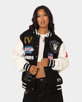 Majestic Athletic Las Vegas Raiders Multi Hit Jacket Black Multi Seasonal Flexible Shoulder Seams