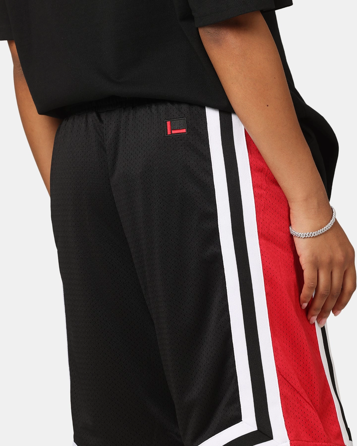 Fubu College Mesh Shorts Black/Red/White Compression Lining