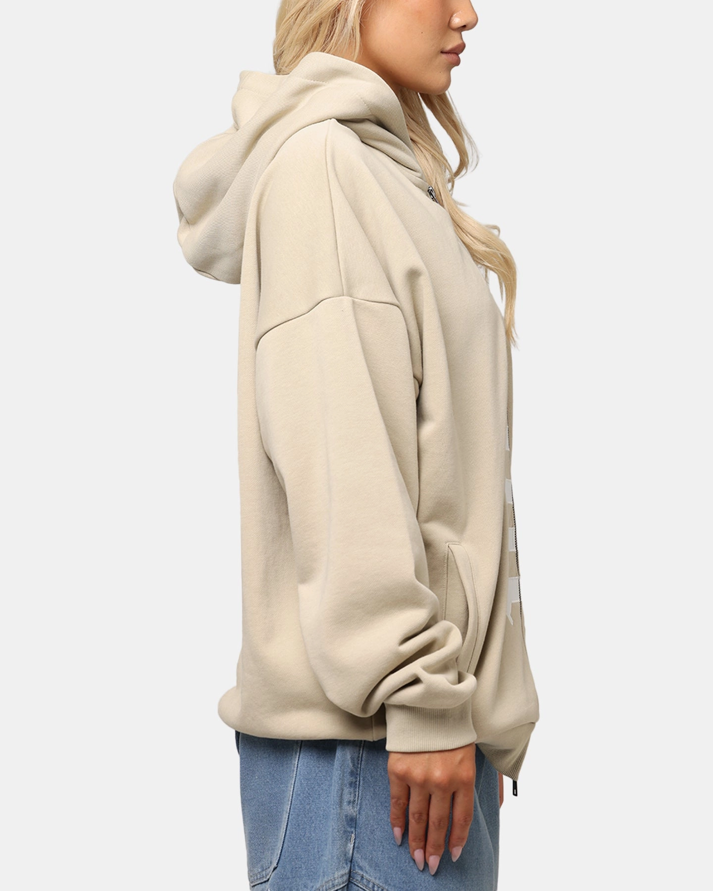 Saint Morta Gothic Distressed Zip Hoodie Stone work environment Sport Day