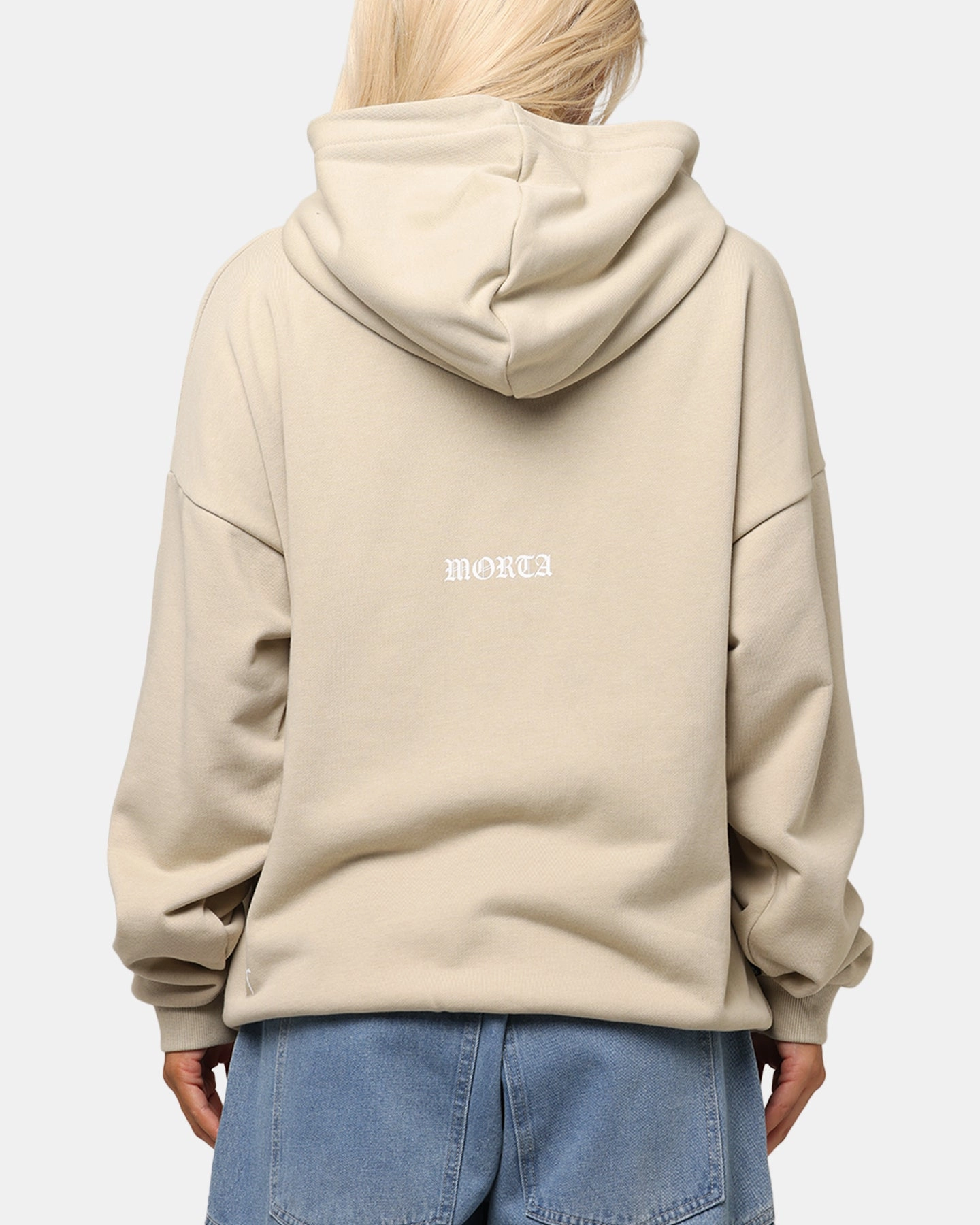 Saint Morta Gothic Distressed Zip Hoodie Stone Outdoor Wear