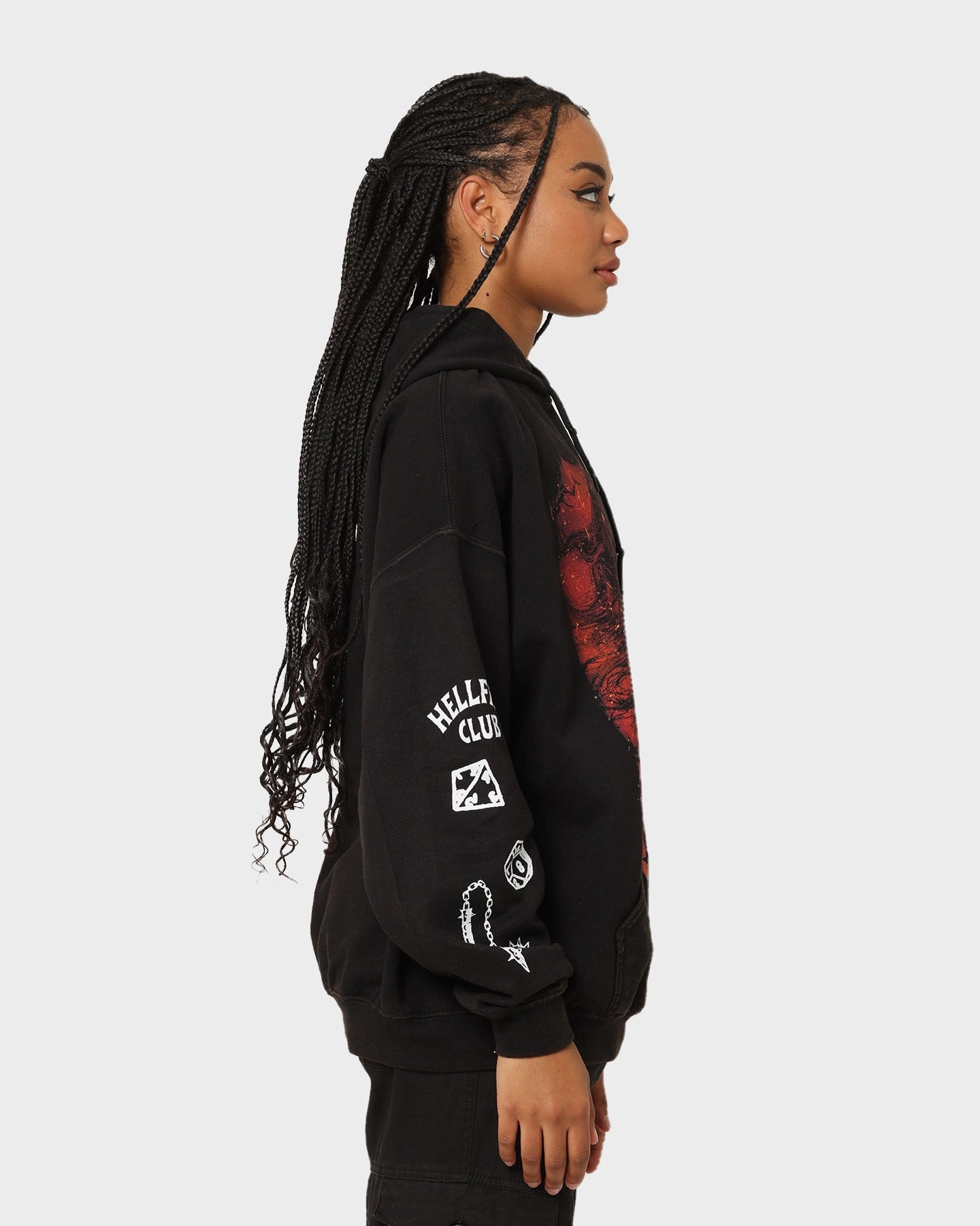 Goat Crew X Stranger Things Eddie Vintage Hoodie Black Wash Reinforced Hems anniversary