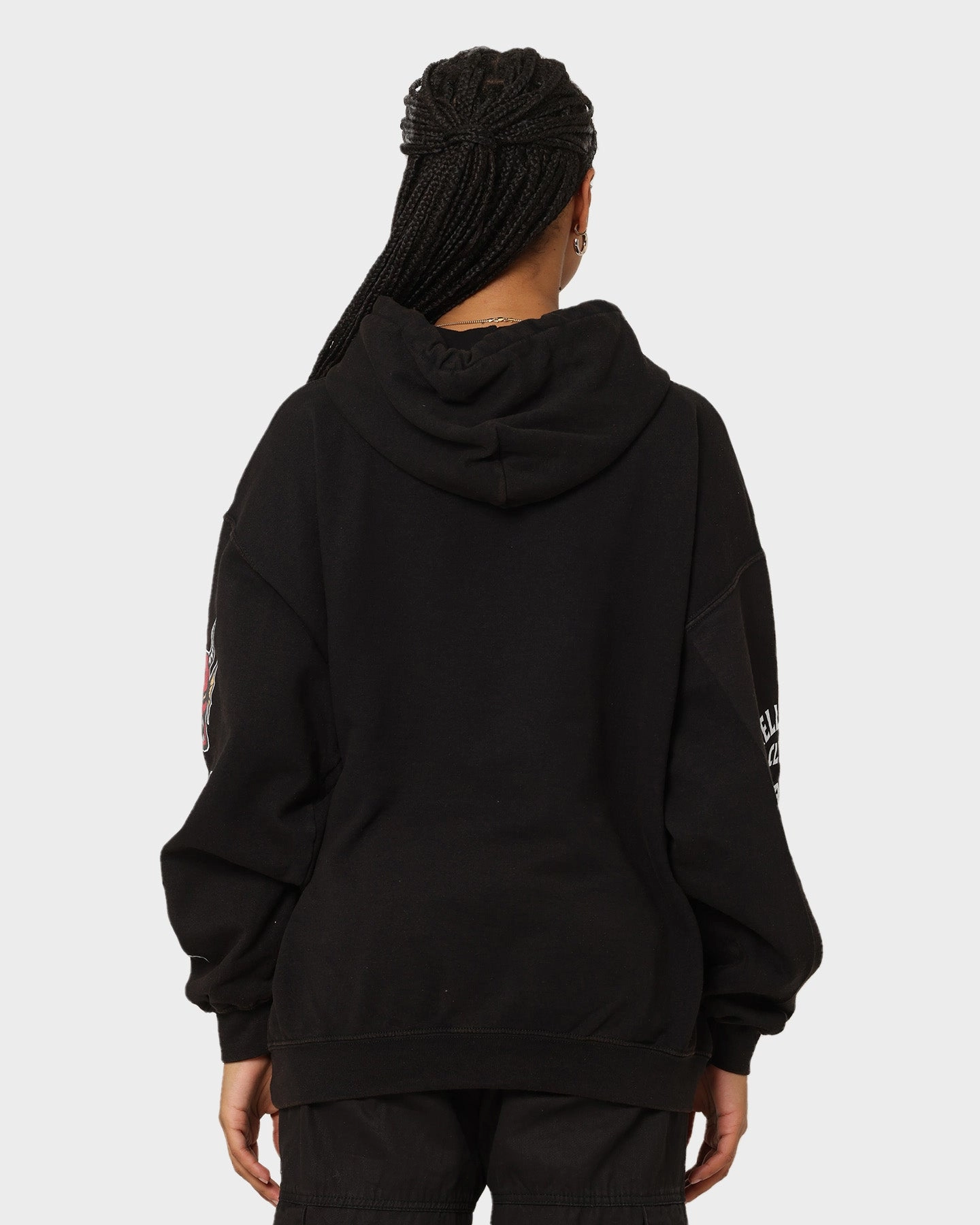 Plus Size Goat Crew X Stranger Things Eddie Vintage Hoodie Black Wash