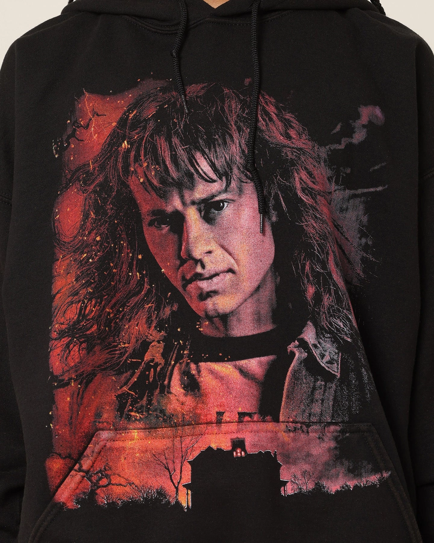 Comfy Layer Wear Goat Crew X Stranger Things Eddie Vintage Hoodie Black Wash