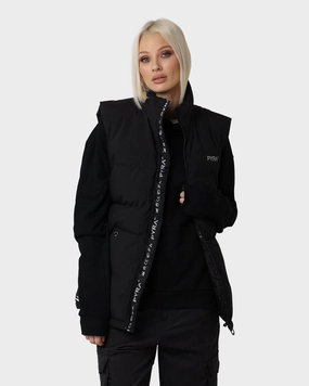 PYRA Sleeveless Puffa Vest Black Wind Control humid