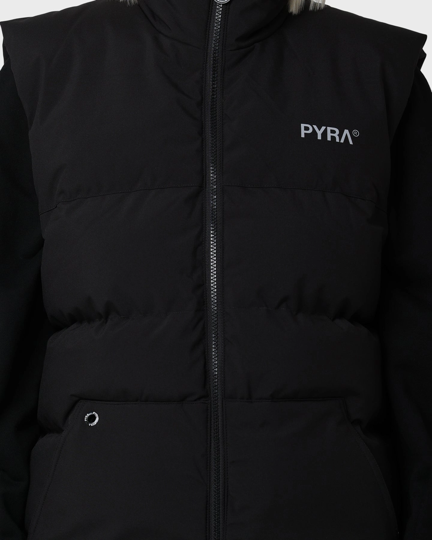 PYRA Sleeveless Puffa Vest Black Functional Warmth