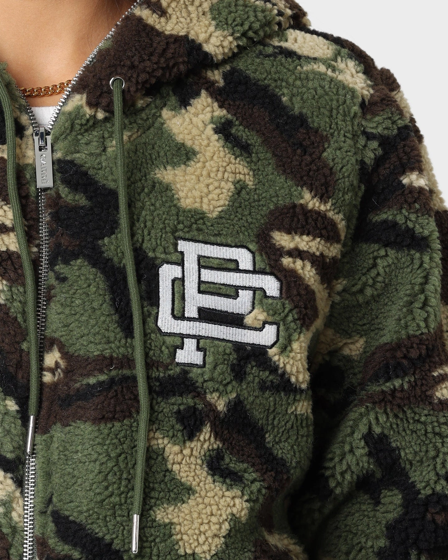 Ergonomic Seams Carre C-Class Polar Fleece Zip Up Jacket Woodland Camo