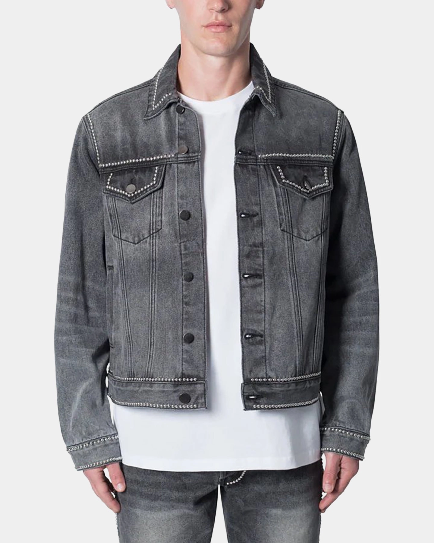 MNML Flat Studded Trucker Jacket Black kids'