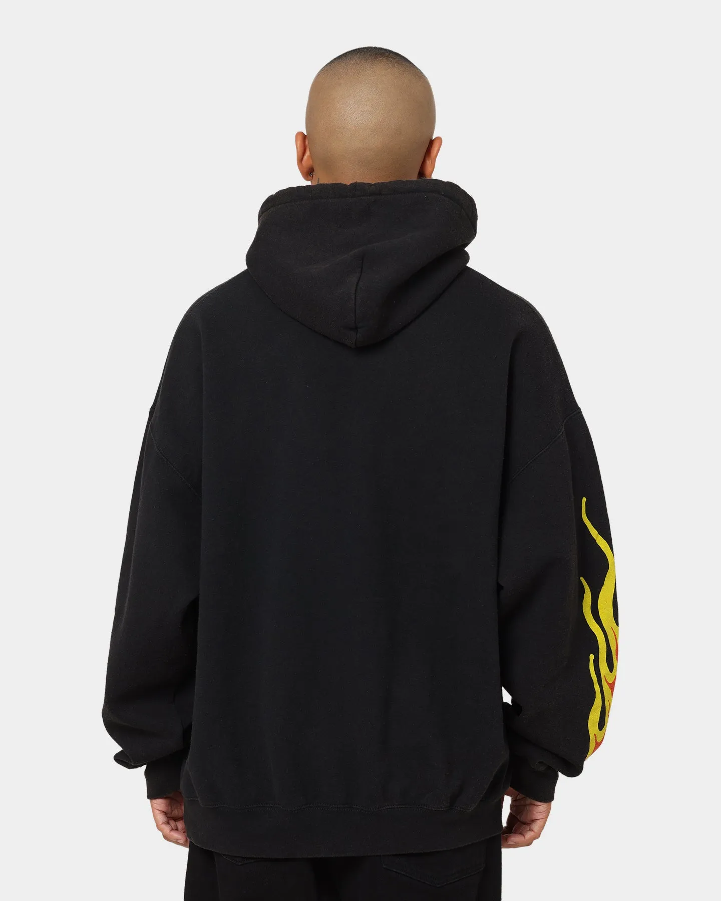 Goat Crew All Over No Cap Vintage Hoodie Black Wash age - appropriate long sleeved