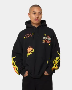 SoftLining Goat Crew All Over No Cap Vintage Hoodie Black Wash