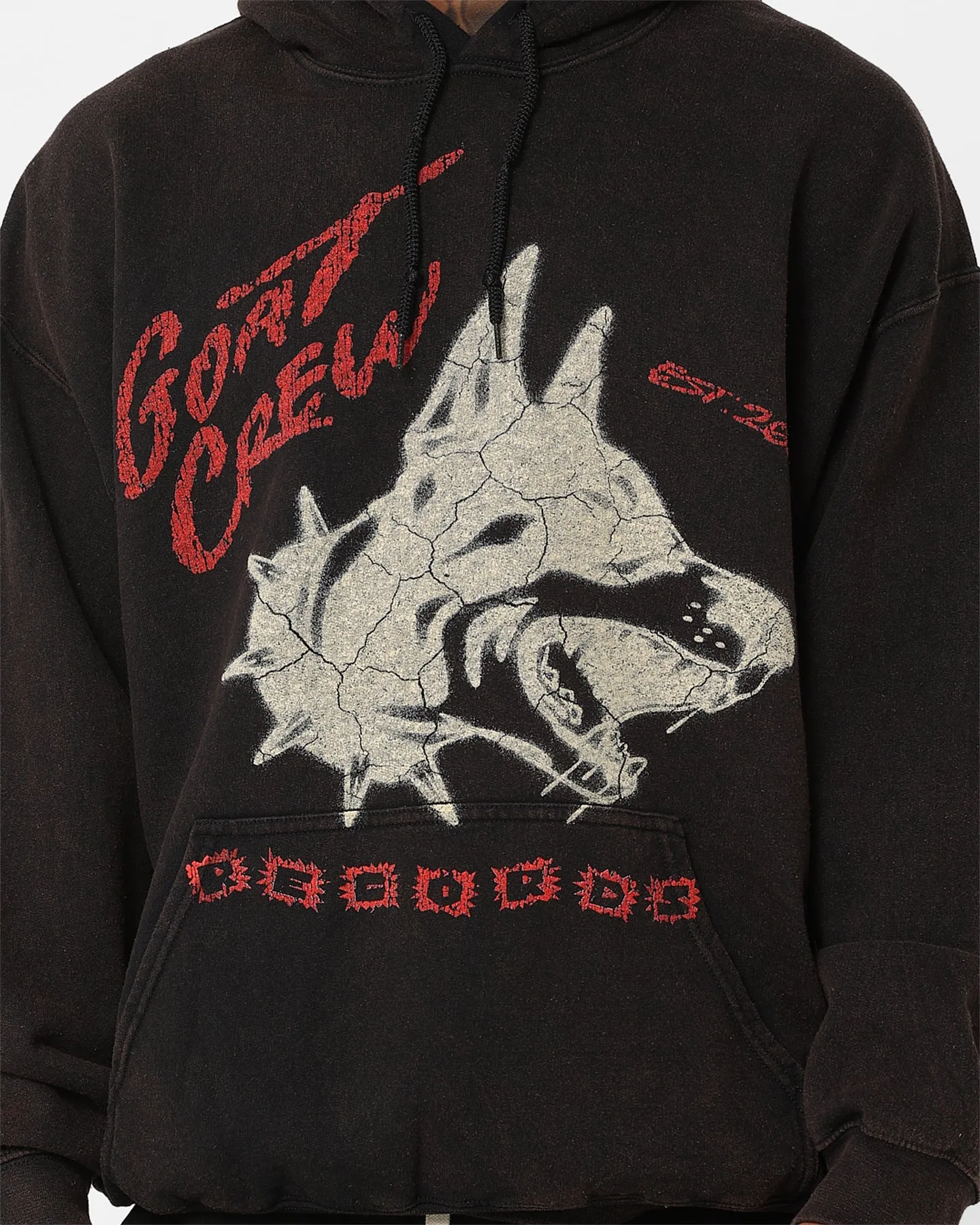 packable Goat Crew Goat Tour Hoodie Black Wash