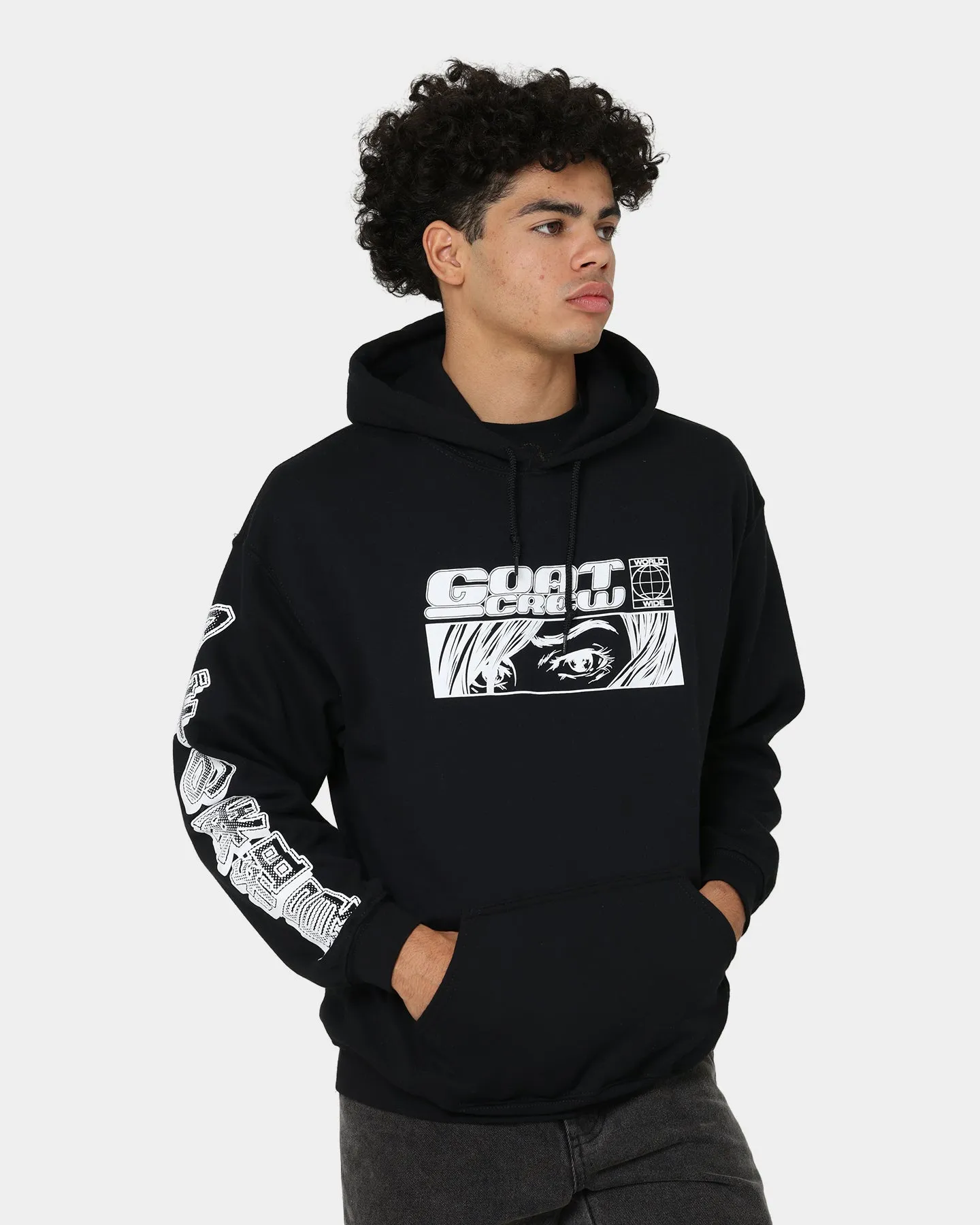 Goat Crew Harajuku Hoodie Black Reflective accents multiple pockets