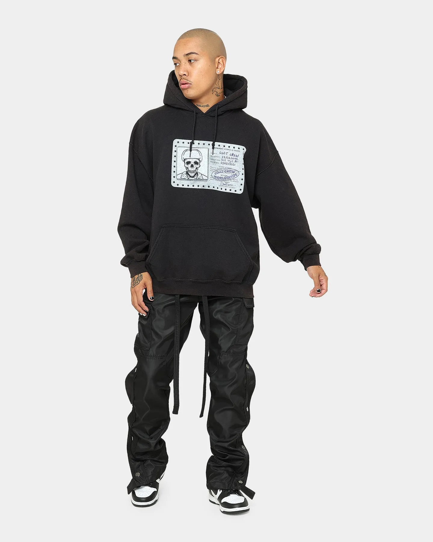 Goat Crew License Vintage Hoodie Black Wash Hiking Gear