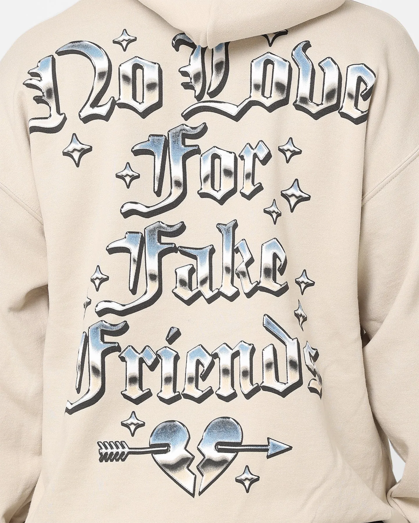 Goat Crew No Love Hoodie Stone/Wheat Double Layered Edging Heat Sealed Seams