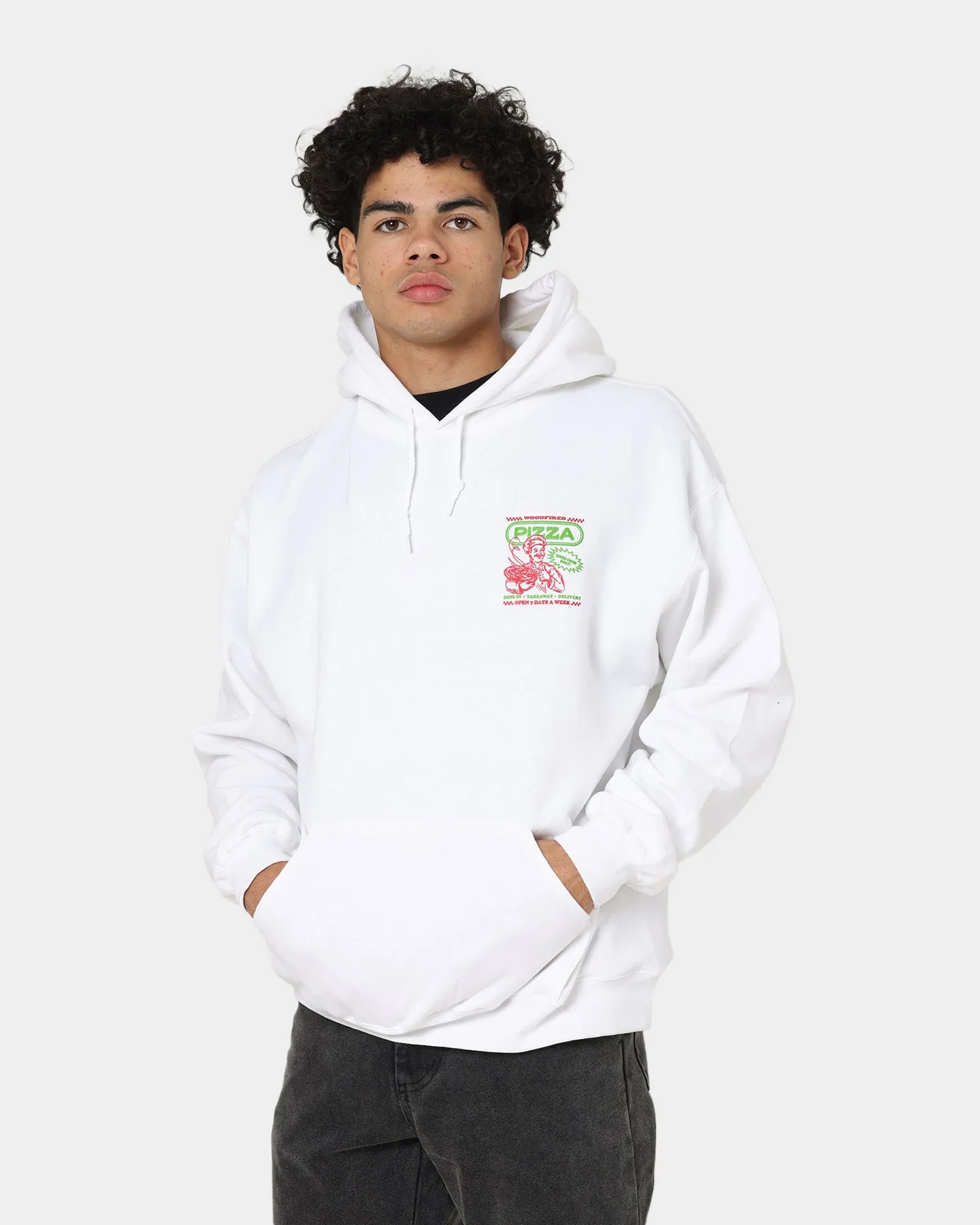 Labor Adventure-Ready Wear Goat Crew Pizza Shop Hoodie White