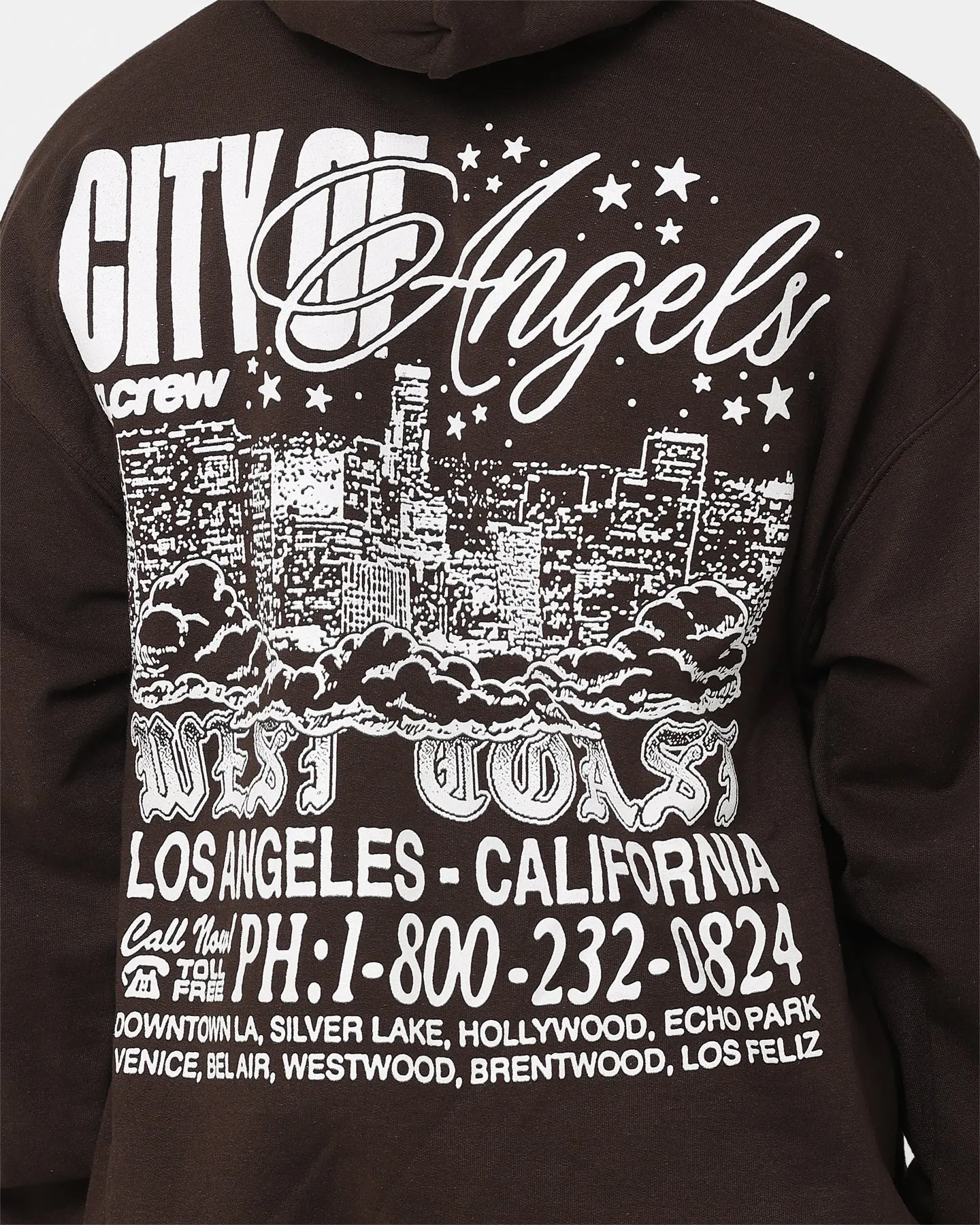 Noise Reducing Fabric Double layer fabric Goat Crew The City Of Angels Hoodie Brown