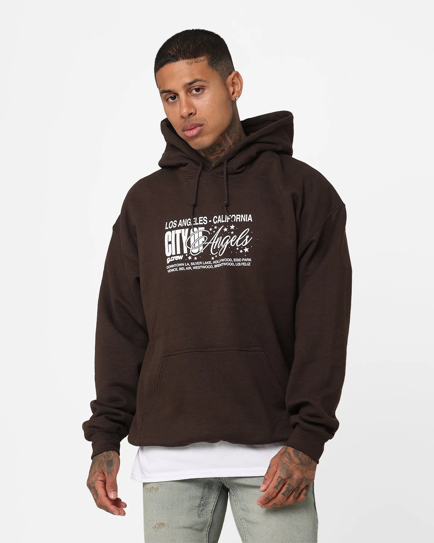 Durable Material Goat Crew The City Of Angels Hoodie Brown