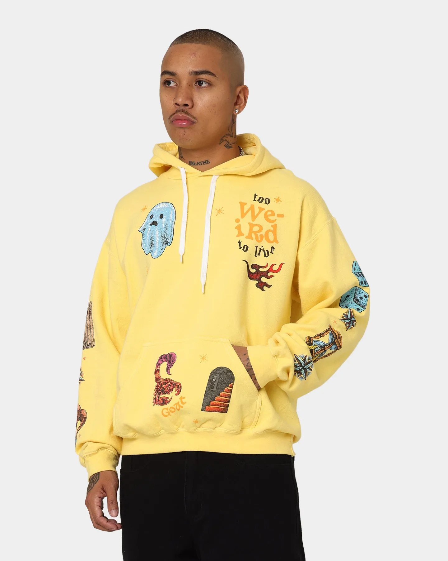 Goat Crew Too Weird To Live Hoodie Butter Continue Compression Panels