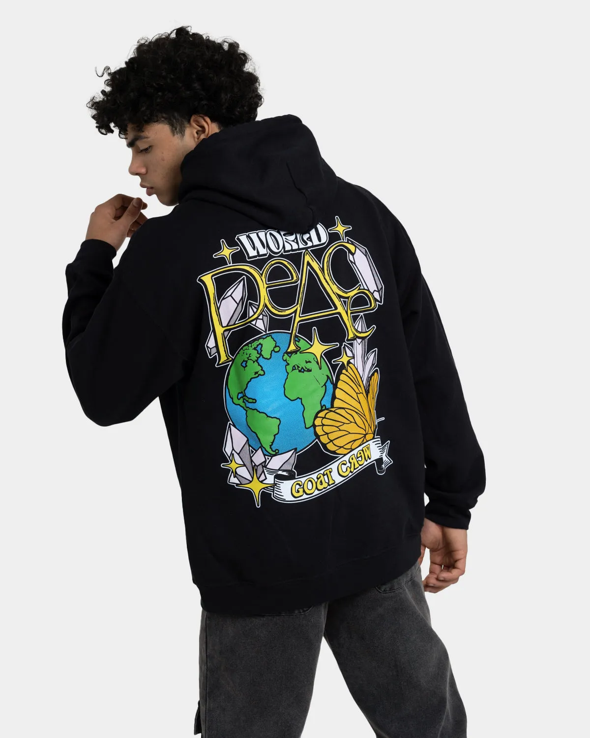 Commemorate Goat Crew World Peace Hoodie Black