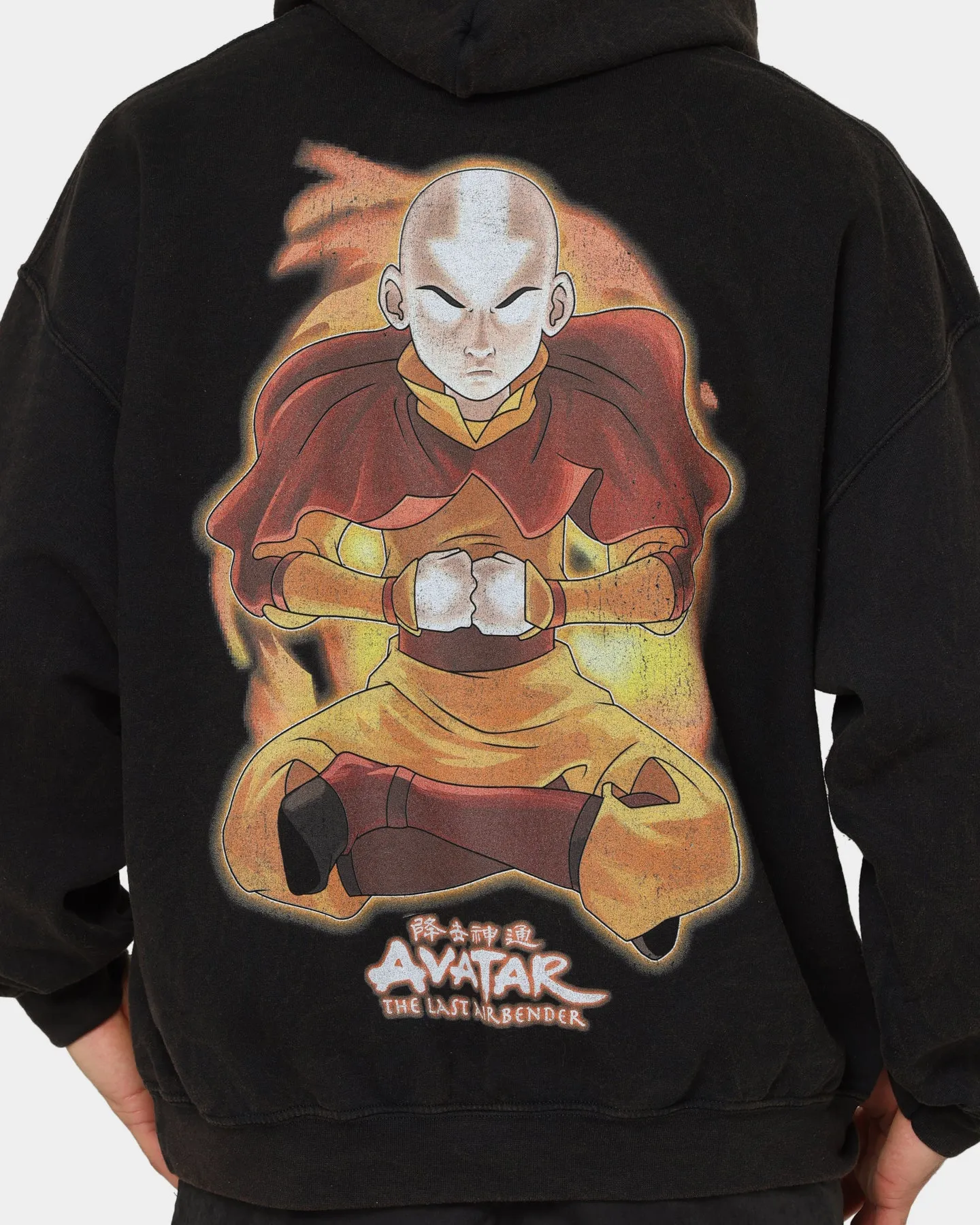 Stretch Fabric Goat Crew X Avatar: Aang Fire Vintage Hoodie Washed Black