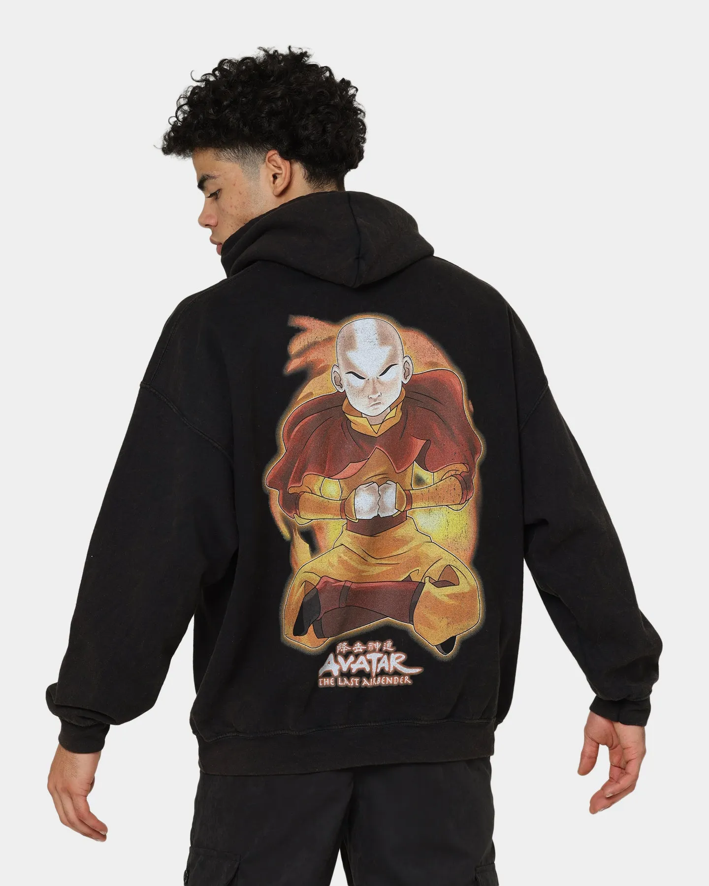 Goat Crew X Avatar: Aang Fire Vintage Hoodie Washed Black Asset