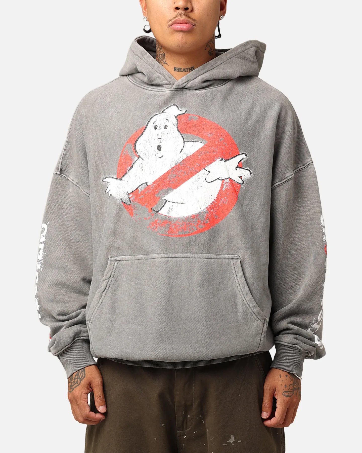 Weightless Construction Goat Crew X Ghostbusters Heavyweight Hoodie Washed Charcoal
