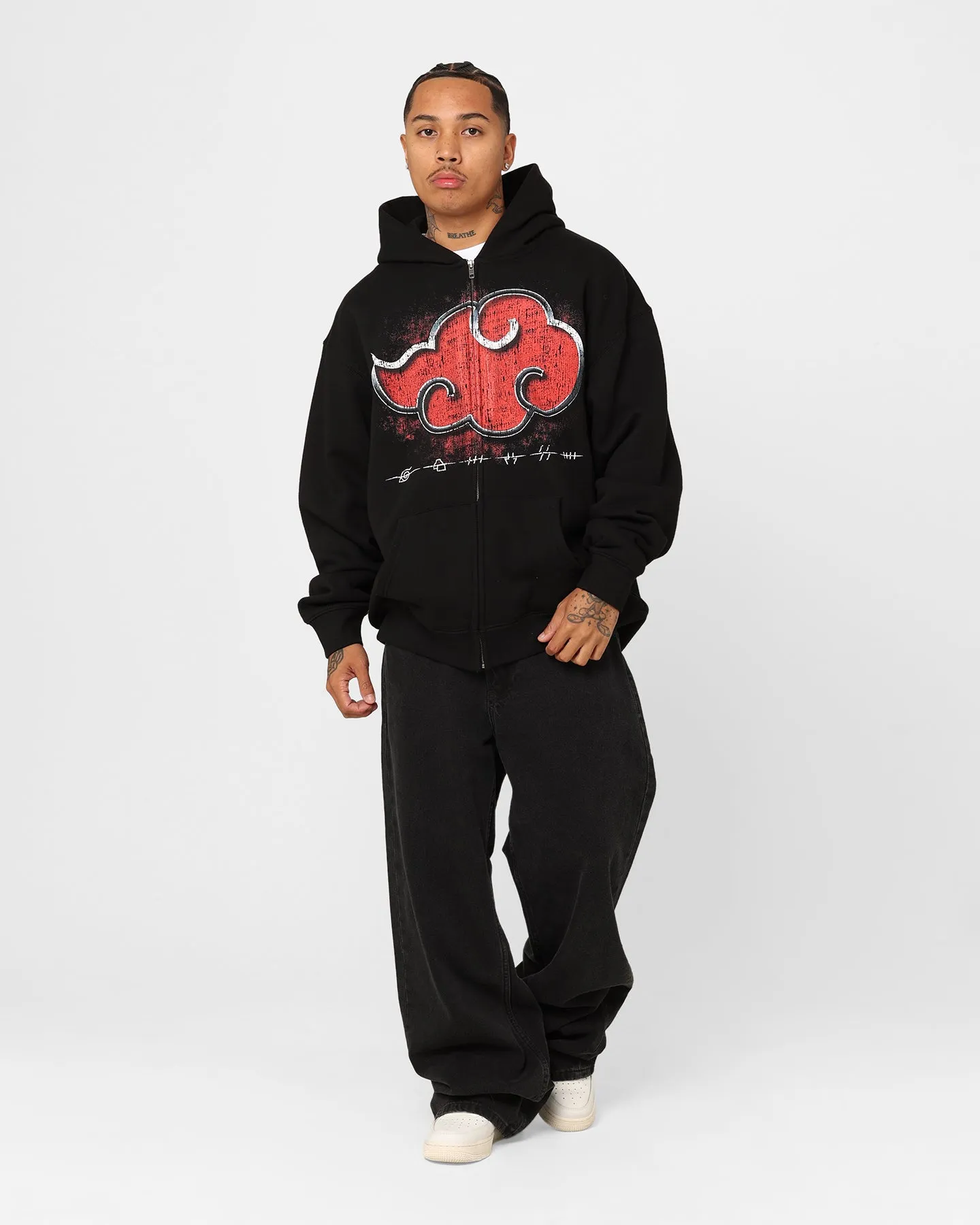 Reinforced Stress Points Goat Crew X Naruto Akatsuki Zip Hoodie Black