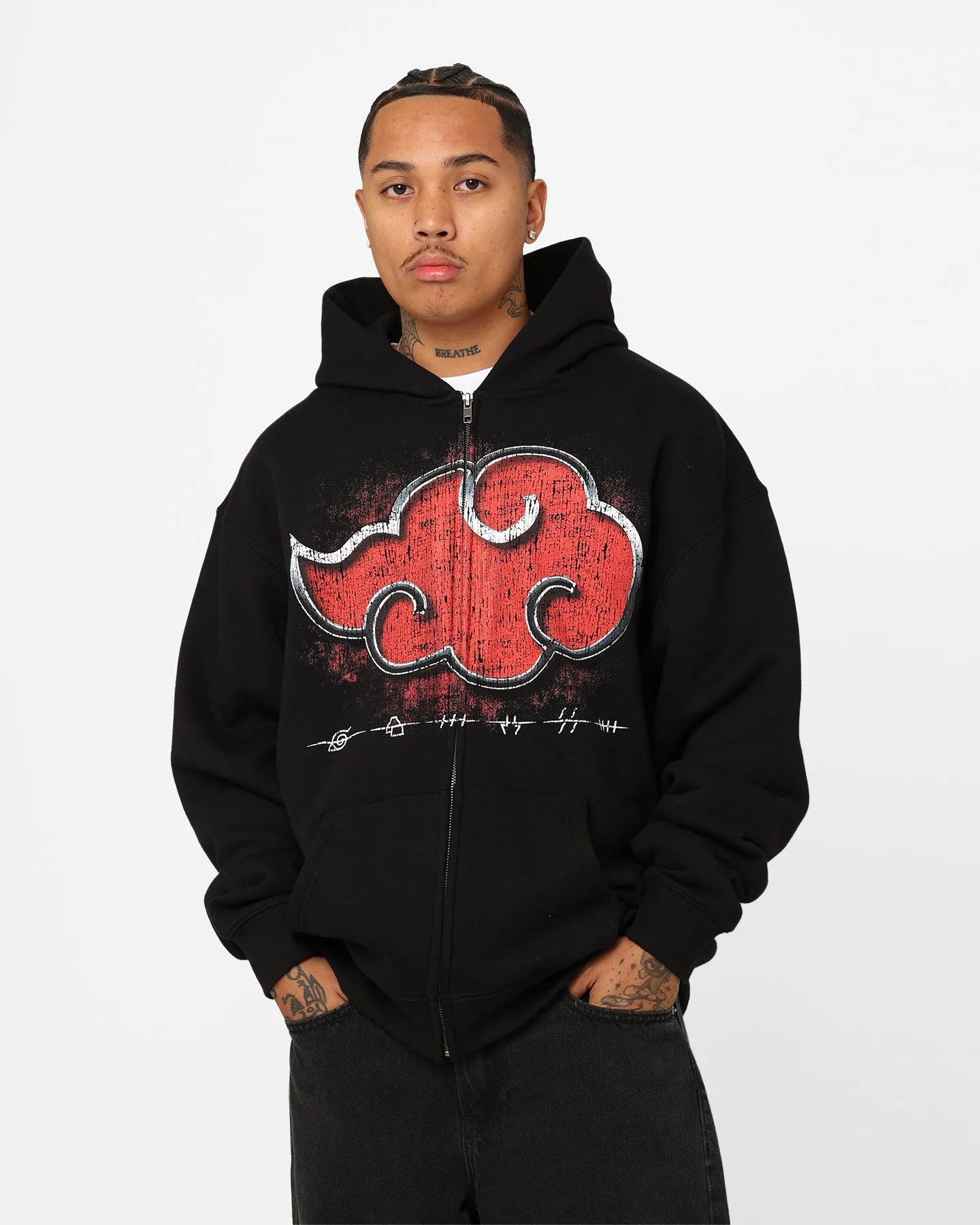 Goat Crew X Naruto Akatsuki Zip Hoodie Black All Season Fit