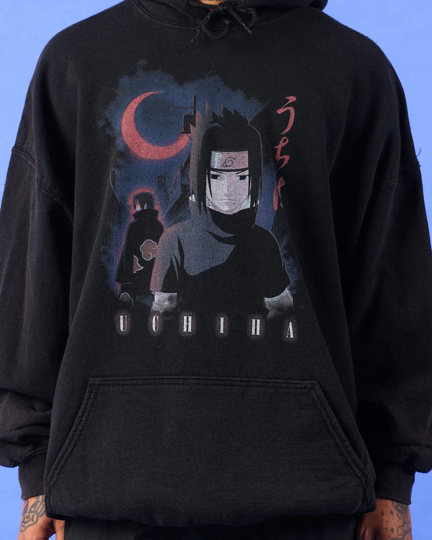 Goat Crew X Naruto Uchiha Vintage Hoodie Black Wash Choice