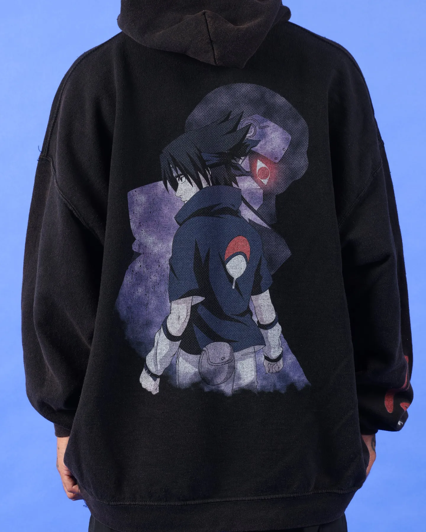 Goat Crew X Naruto Uchiha Vintage Hoodie Black Wash window - shopping AbrasionResistant Edging