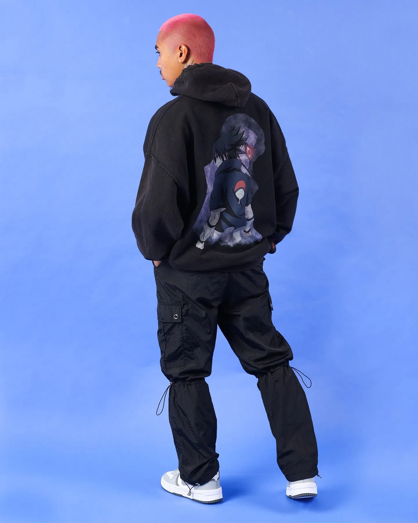 Goat Crew X Naruto Uchiha Vintage Hoodie Black Wash Anti-static