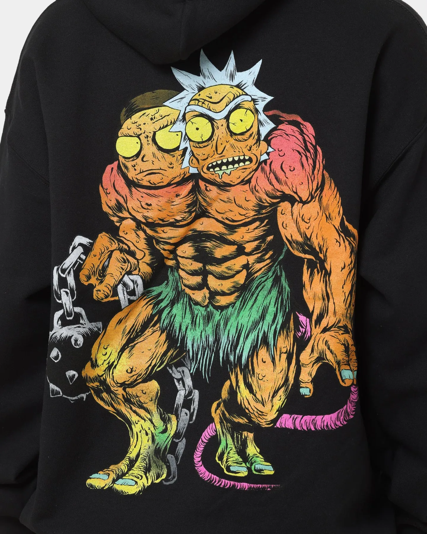 hypoallergenic material Adjustable Drawstring Hood Goat Crew X Rick And Morty Beast Hoodie Black