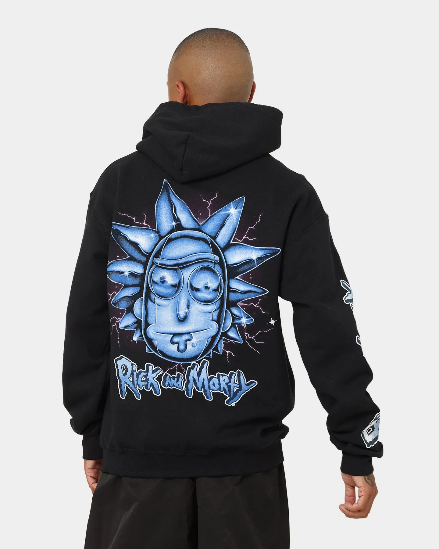 Applaud Goat Crew X Rick And Morty Chrome Heads Hoodie Black