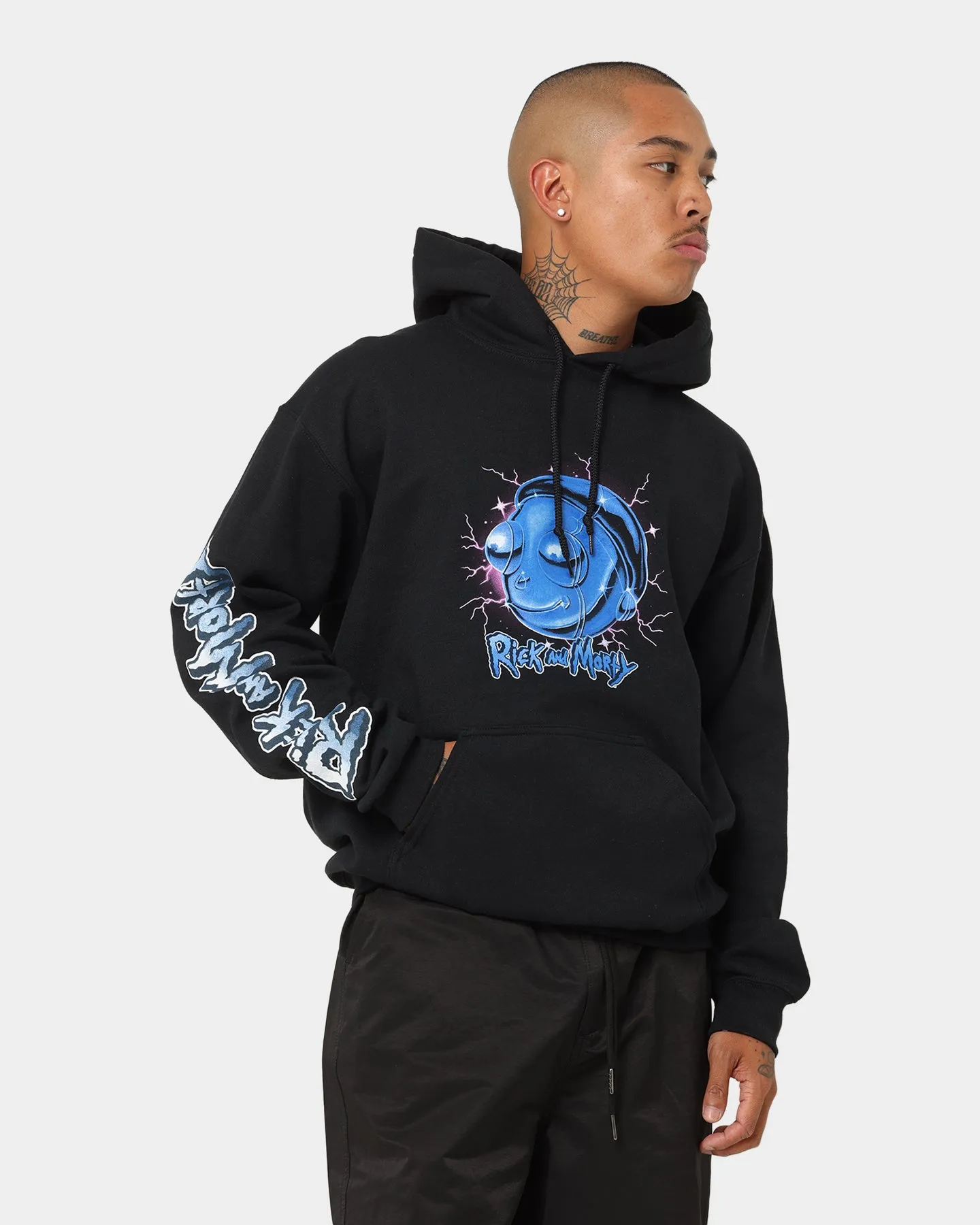 Goat Crew X Rick And Morty Chrome Heads Hoodie Black Comfy Layer Modern