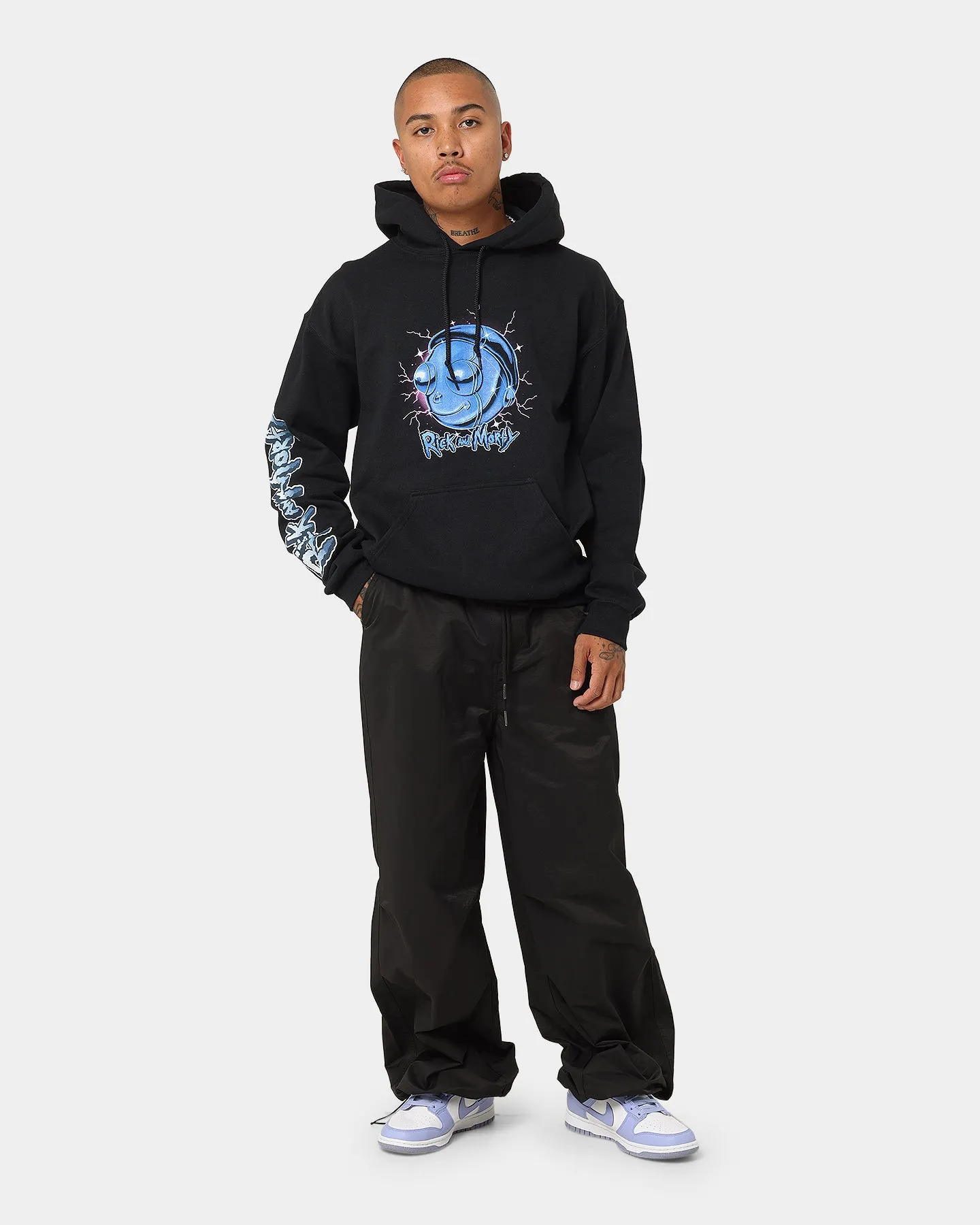 Goat Crew X Rick And Morty Chrome Heads Hoodie Black Nail-polish Cross Ventilation Channels