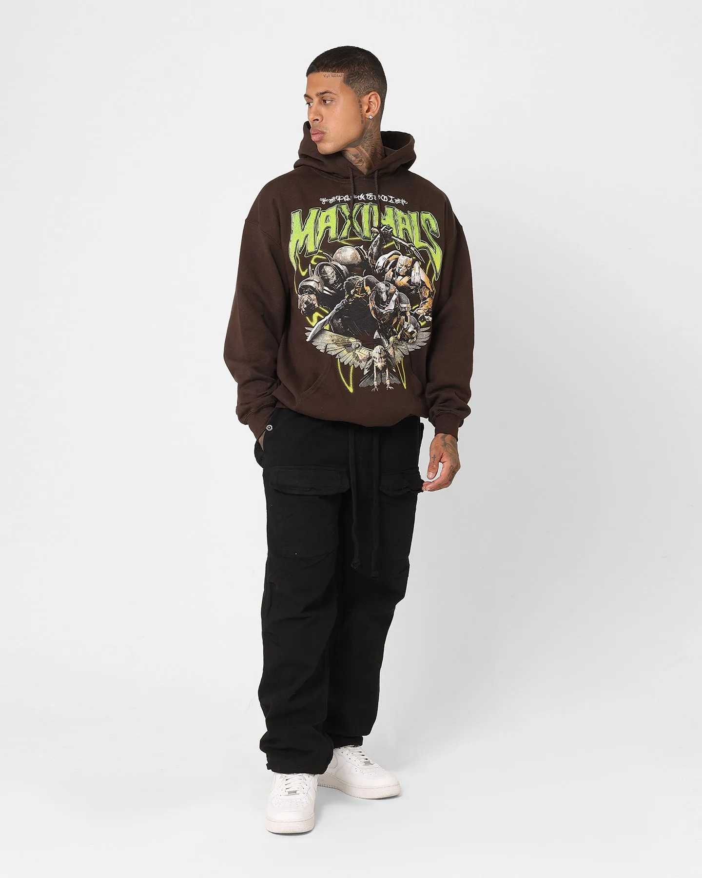 Goat Crew X Transformers Maximals Vintage Hoodie Brown Wash High-Performance Jacket