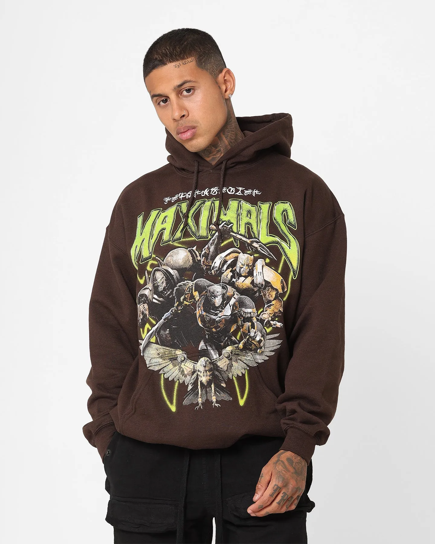Goat Crew X Transformers Maximals Vintage Hoodie Brown Wash Love